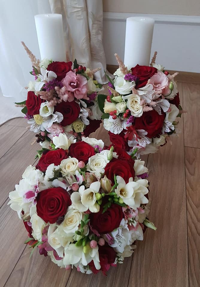 flori nunta cu lumanari H40 F179