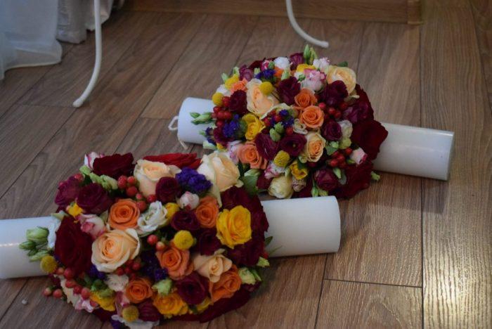 lumanari nunta trandafiri multicolori hypericum2