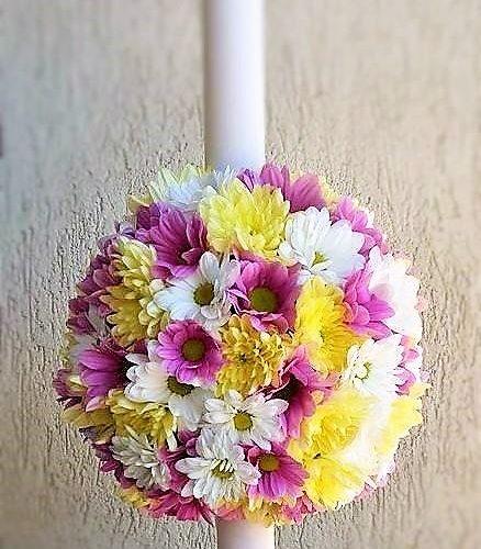 lumanare botez crizanteme