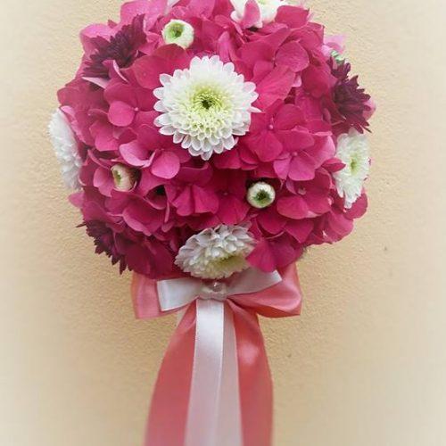 lumanare botez hortensia si crizantema